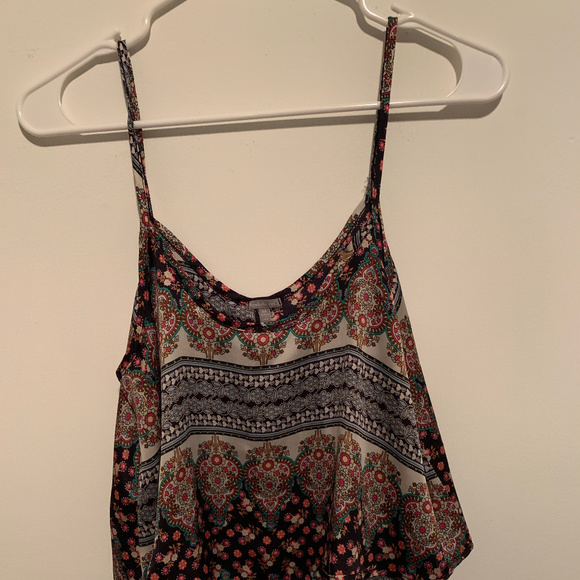 White House Black Market Tops - WHBM - black, floral strap top